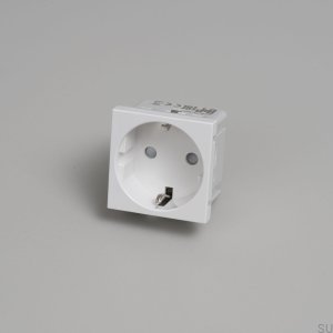 Einzelne Schuko-Steckdose Typ F Modul 45 mm Weiß Europäischer Standard