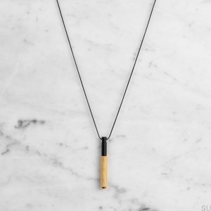 Vertikale Messing Schwarz / Gold Halskette