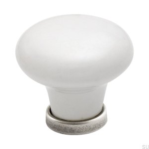 Möbelknopf 24136 Porzellan antikes Silber