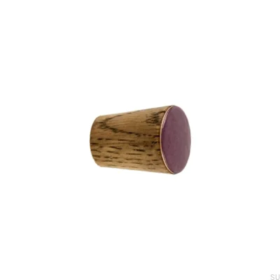 Möbelknopf Einfacher Kegel Holz Emaille Warme Lila Öltönung