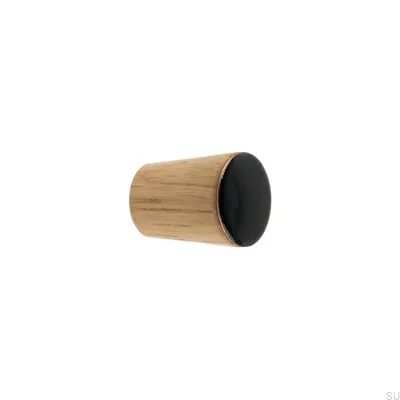 Möbelknopf Einfacher Kegel Holz Emailliert Schwarz Öl Weiß
