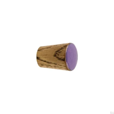 Möbelknauf Einfacher Kegel aus Holz emailliertes violett getöntes Öl