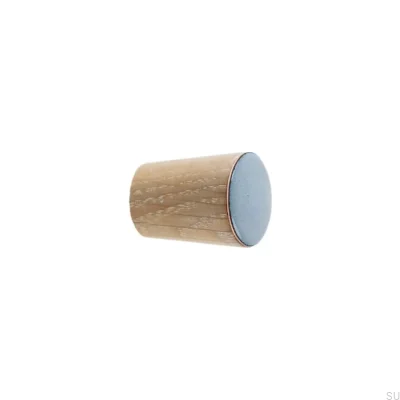 Möbelknopf Einfacher Kegel Holz Emaille Hellgrau Ölweiß