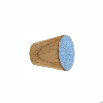 Möbelknopf Melange Holz Emaille Blau - Öl Farblos Halbmatt