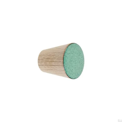 Möbelknopf Melange Holz Grün Emailliert - Ölweiß