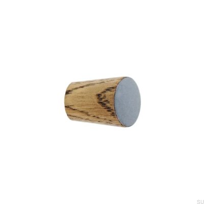 Möbelknopf Einfacher Kegel Holz Emaille Hellgrau Tönungsöl