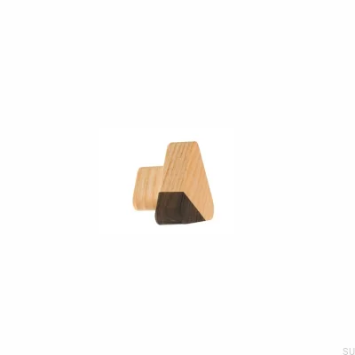 Möbelknopf Just Two dreieckig Holz hellbraun - farblos seidenmatt geölt