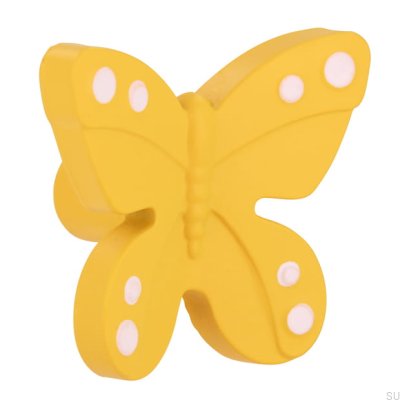 Möbelknopf H143 Schmetterling Kunststoff Gelb