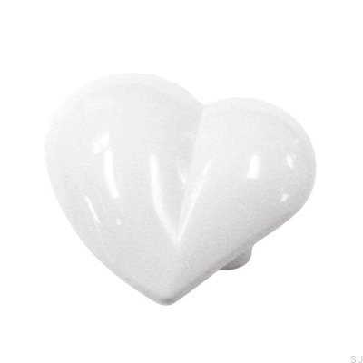 Herz weißer Möbelknopf