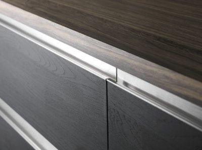 Wandkantenmöbelgriff 1196 Silber Aluminium