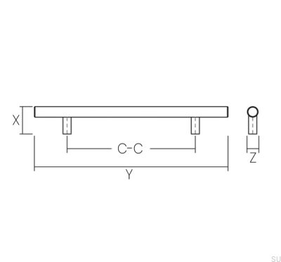 Cross 325 Messing, gebrannt Bronze, länglicher Möbelgriff