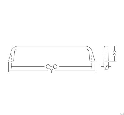 Verlängerter Möbelgriff 7861 128 Silber gebürstet (Aluminiumoptik)