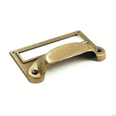 Muschel-Möbelgriff mit Antik-Gold-Label