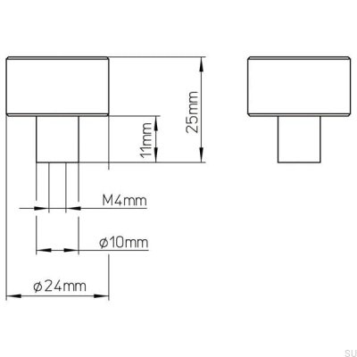 Möbelknopf 2464-24 Metall schwarz