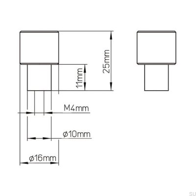Möbelknopf 2464 16 Metall schwarz
