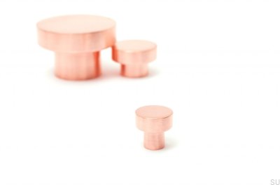 Möbelknopf Dot 18 Kupfer gebürstet unlackiert