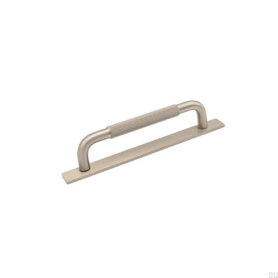 Länglicher Möbelgriff mit Unterlegscheibe Helix 128 Aluminium Silber 