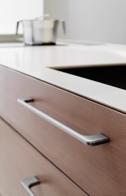 Länglicher Möbelgriff 256+288 Doppia Aluminium Silber