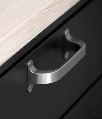 Länglicher Möbelgriff Locker 128 Metall Silber