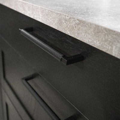 Länglicher Möbelgriff Track 160 Metall schwarz