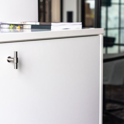 Möbelknopf T-Bar T-Typ Silber gebürstet