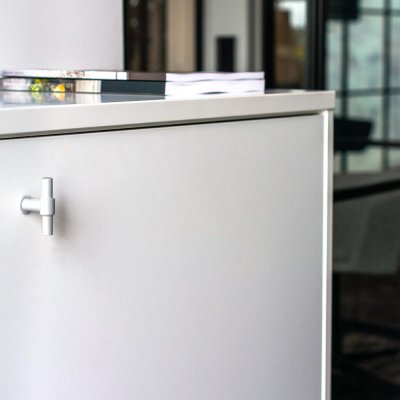 Möbelknopf T-Bar T-Type Metall, weiß