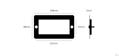 Viermoduliger Euro-Plattenrahmen 2G, Stahl, Weiß, Britischer Standard