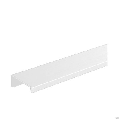 Schlanker Möbelgriff 4025 96 aus Metall mit weißer Kante