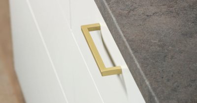 Länglicher Möbelgriff U 0056 192 Gebürstetes Gold