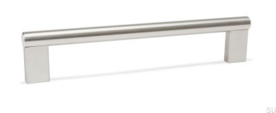 Kombi 392 Silber Stahl länglicher Möbelgriff