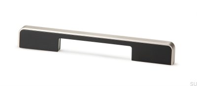 Block 160 Möbelgriff. Gebürstetes Nickel und Schwarz