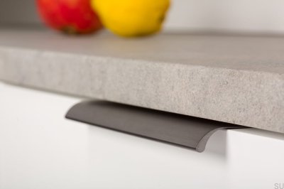 Ona 128 Edge Möbelgriff Grau gebürstet eloxiert