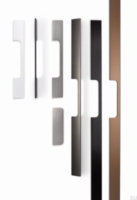 Peak 768 länglicher Möbelgriff, gebürstetes schwarzes Aluminium