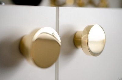 Möbelknopf Dot 40 Messing poliert unlackiert