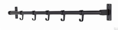 Eleganter Wandhalter aus Aluminium, schwarz