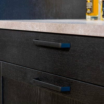 Länglicher Möbelgriff Frank 160 Metall schwarz