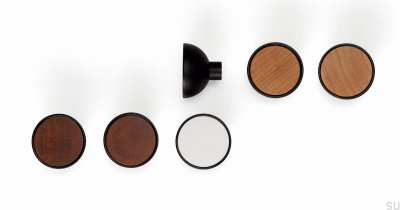 Möbelknopf Bol Black mit Sapeli-Holz