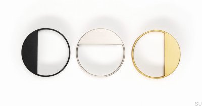 Runder Möbelgriff Bau 64, gebürstetes Gold
