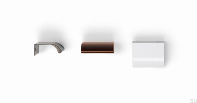 Ona 32 Möbelgriff aus Aluminium mit brauner Kante