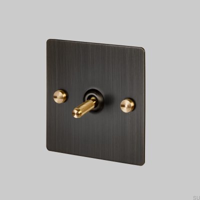 Cross 1G Einzelschalter, Messing, gebrannt Bronze, mit britischem Standardmessing