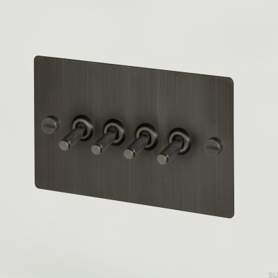 Cross 4G Vierwegeschalter, Messing, gebrannte Bronze, Britischer Standard