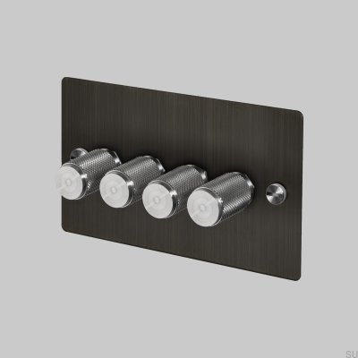 Cross 4G 120W LED-Dimmer, Messing, gebrannte Bronze mit Silber, britischer Standard