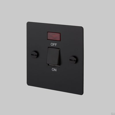 Doppelpoliger Trennschalter 20 A, Stahl, Schwarz, Britischer Standard