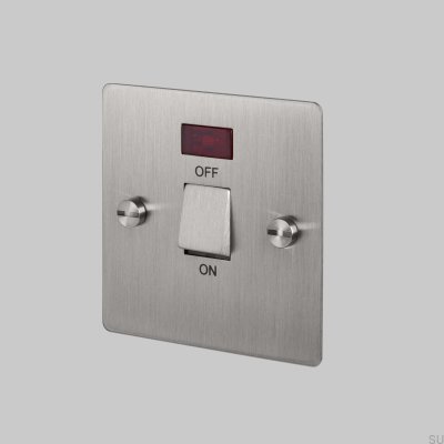 Doppelpoliger Trennschalter 20 A Stahl Silber Britischer Standard