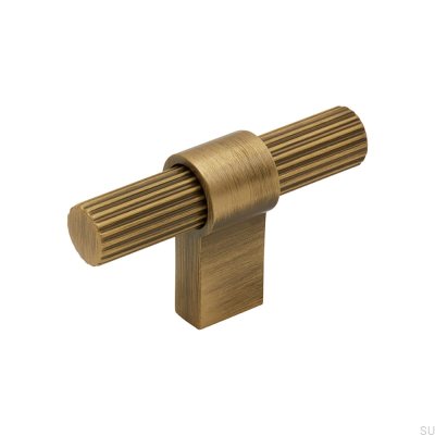 Möbelknopf T-Bar Helix Stripe Antik bronze