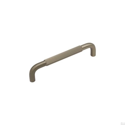 Verlängerter Möbelgriff Helix Stripe 128 Silver Brushed