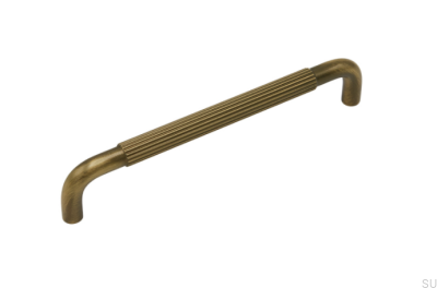 Verlängerter Möbelgriff Helix Stripe 160 Antik bronze