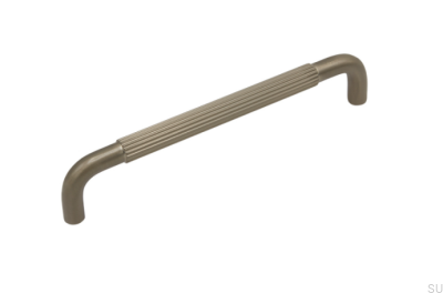 Länglicher Möbelgriff Helix Stripe 160 Silber gebürstet