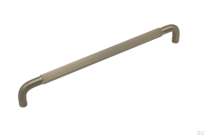 Verlängerter Möbelgriff Helix Stripe 224 Silver Brushed