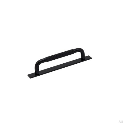 Längsmöbelgriff mit Unterlegscheibe Helix Stripe 128 Aluminium Schwarz